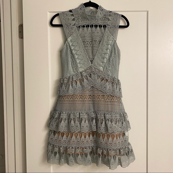 Authentic Self-Portrait Mint Teardrop Lace Dress - Picture 11 of 16